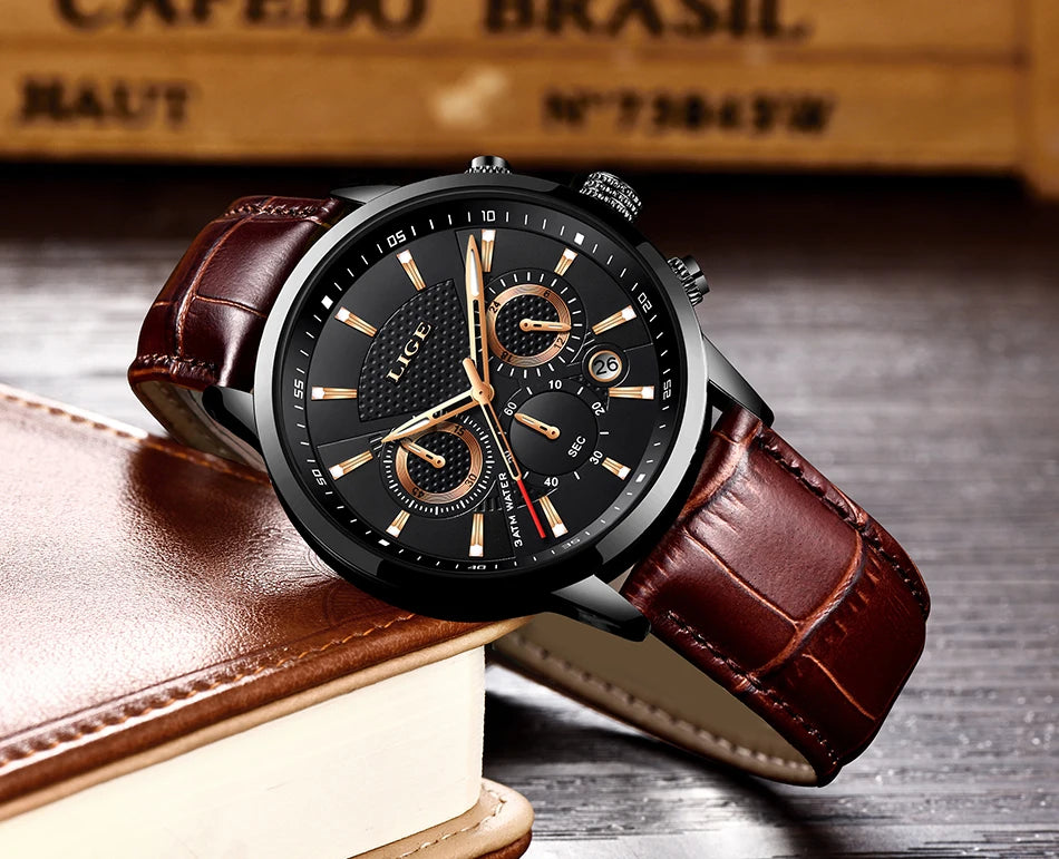 LIGE 2025 Military Sport Chronograph