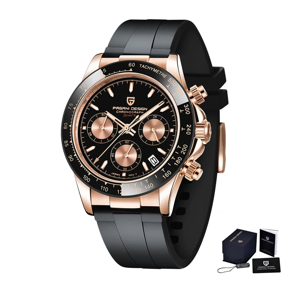 Pagani Design PD-1664 Chronograph – Luxury Quartz VK63 Movement, Sapphire Crystal, 10ATM Waterproof Sport-Casual Watch