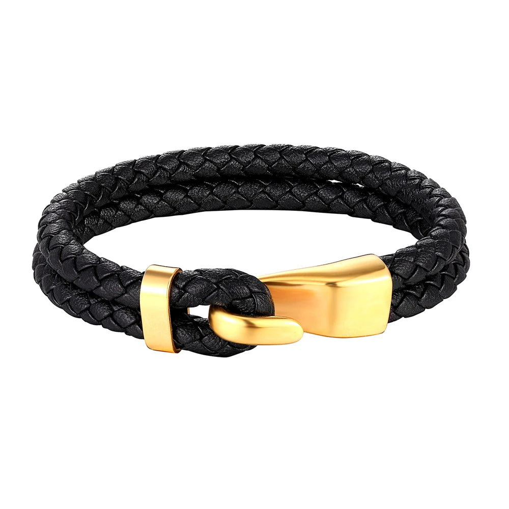 Leather Anchor Bracelet