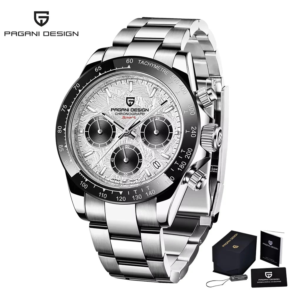Pagani Design PD-1664 Chronograph – Luxury Quartz VK63 Movement, Sapphire Crystal, 10ATM Waterproof Sport-Casual Watch