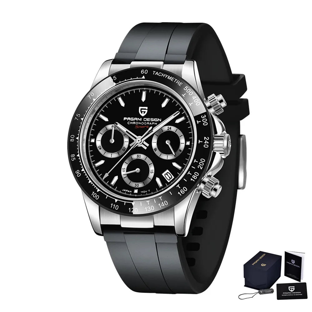 Pagani Design PD-1664 Chronograph – Luxury Quartz VK63 Movement, Sapphire Crystal, 10ATM Waterproof Sport-Casual Watch