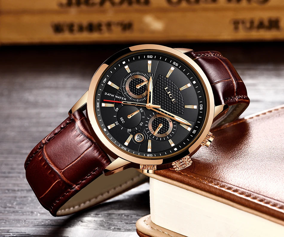 LIGE 2025 Military Sport Chronograph