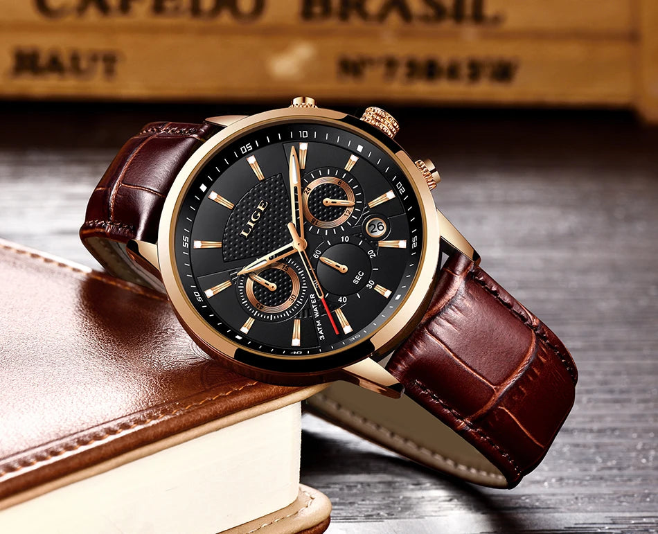 LIGE 2025 Military Sport Chronograph