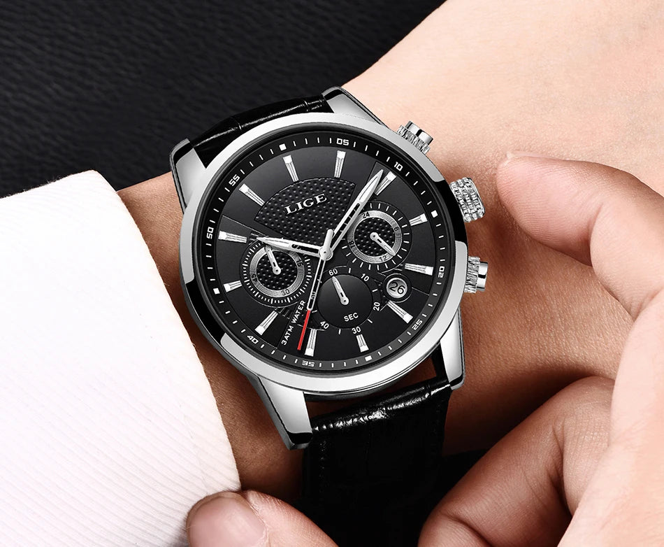 LIGE 2025 Military Sport Chronograph