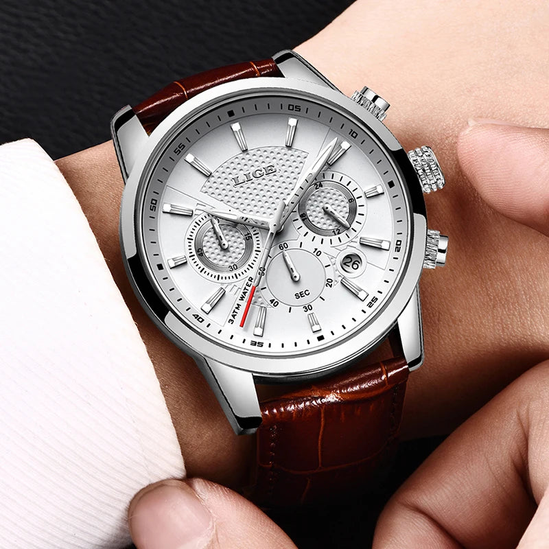 LIGE 2025 Military Sport Chronograph