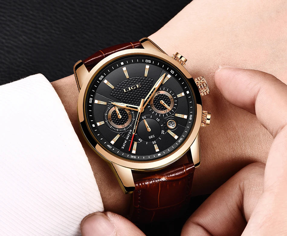 LIGE 2025 Military Sport Chronograph