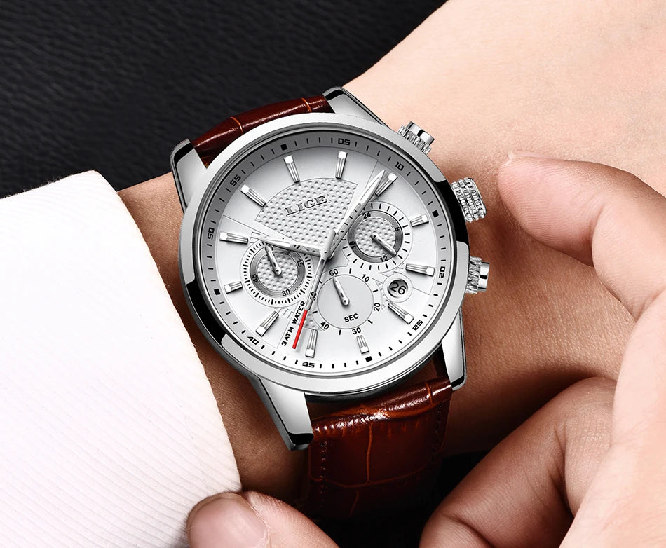 LIGE 2025 Military Sport Chronograph