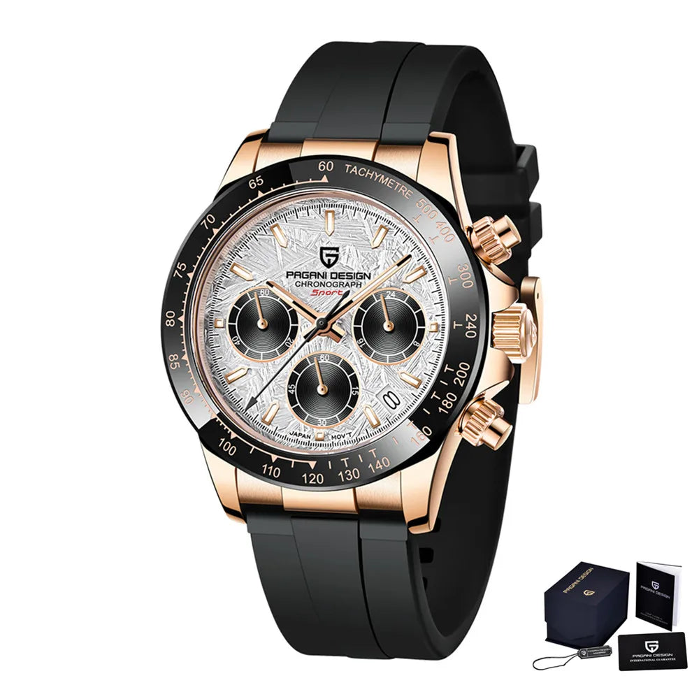Pagani Design PD-1664 Chronograph – Luxury Quartz VK63 Movement, Sapphire Crystal, 10ATM Waterproof Sport-Casual Watch