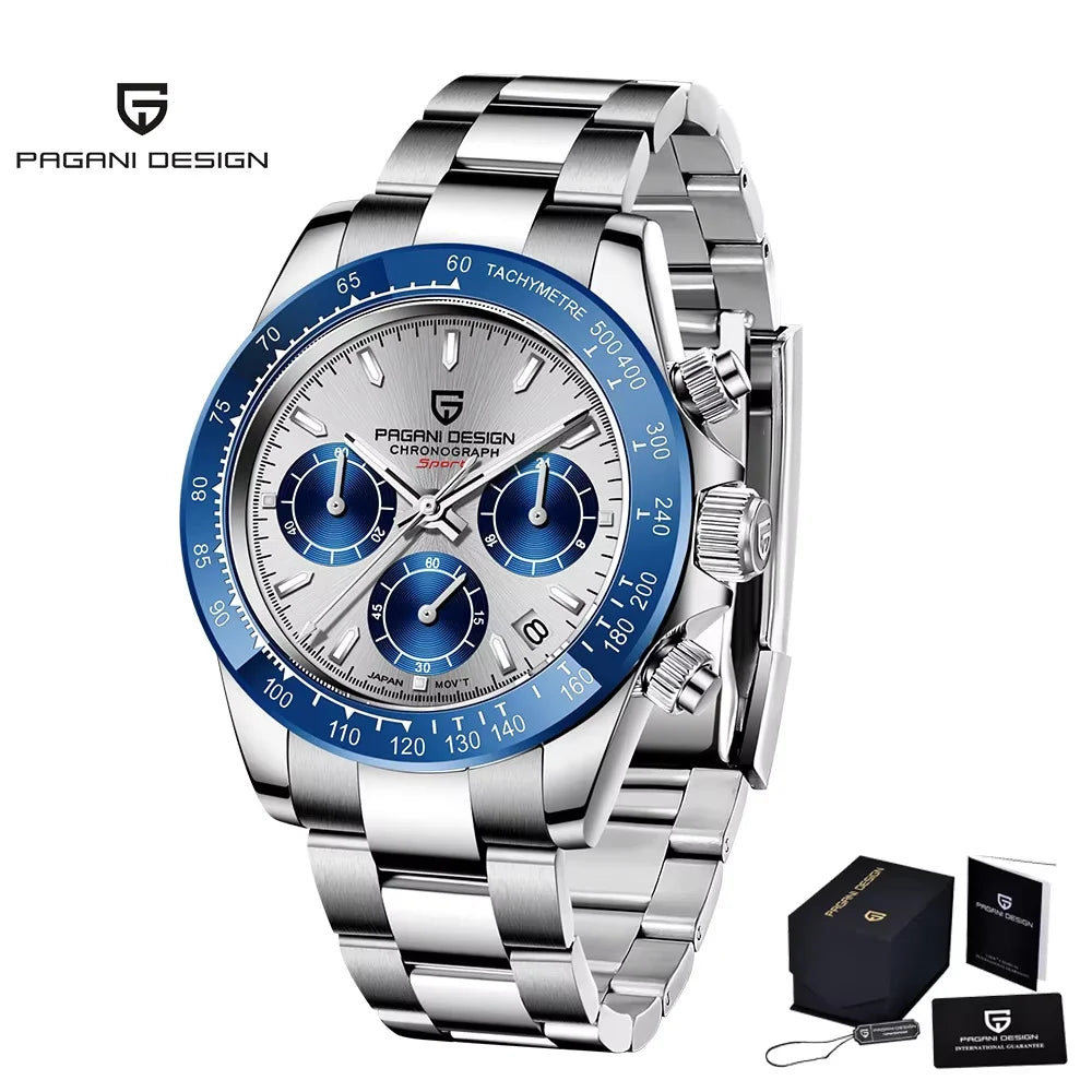 Pagani Design PD-1664 Chronograph – Luxury Quartz VK63 Movement, Sapphire Crystal, 10ATM Waterproof Sport-Casual Watch