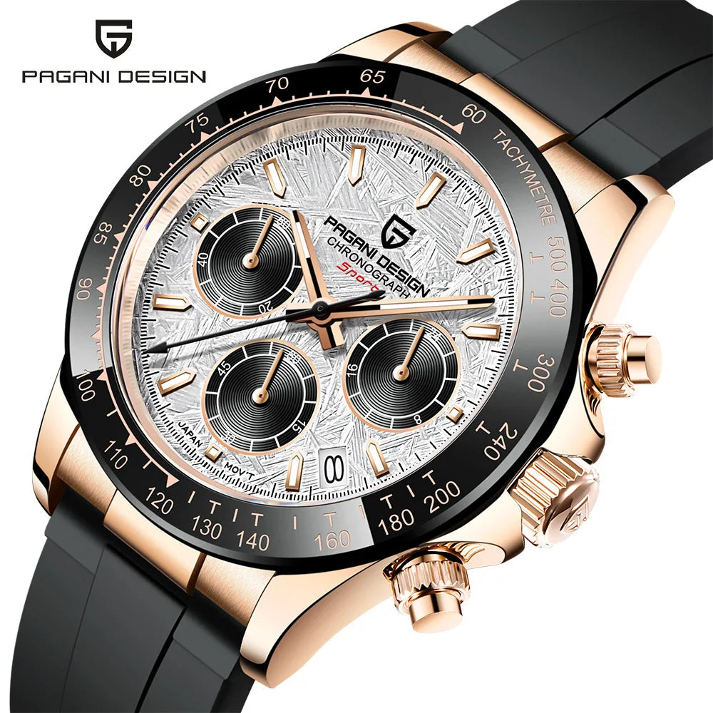 Pagani Design PD-1664 Chronograph – Luxury Quartz VK63 Movement, Sapphire Crystal, 10ATM Waterproof Sport-Casual Watch