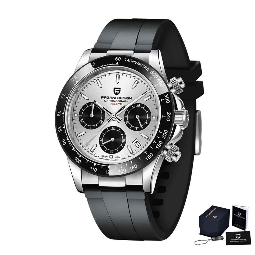 Pagani Design PD-1664 Chronograph – Luxury Quartz VK63 Movement, Sapphire Crystal, 10ATM Waterproof Sport-Casual Watch