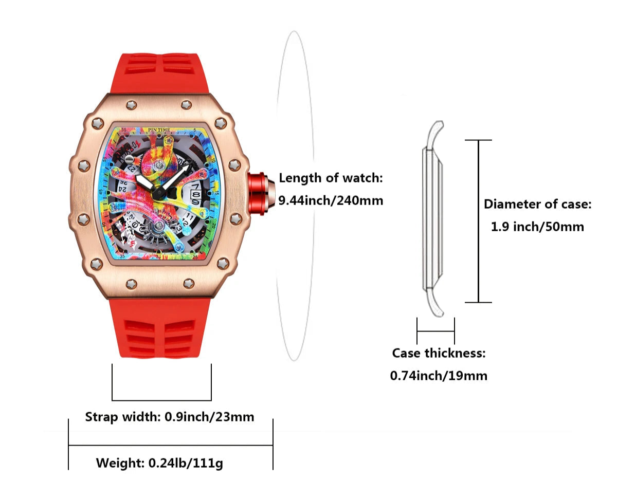 Tonneau Graffiti Quartz Watch 68-01