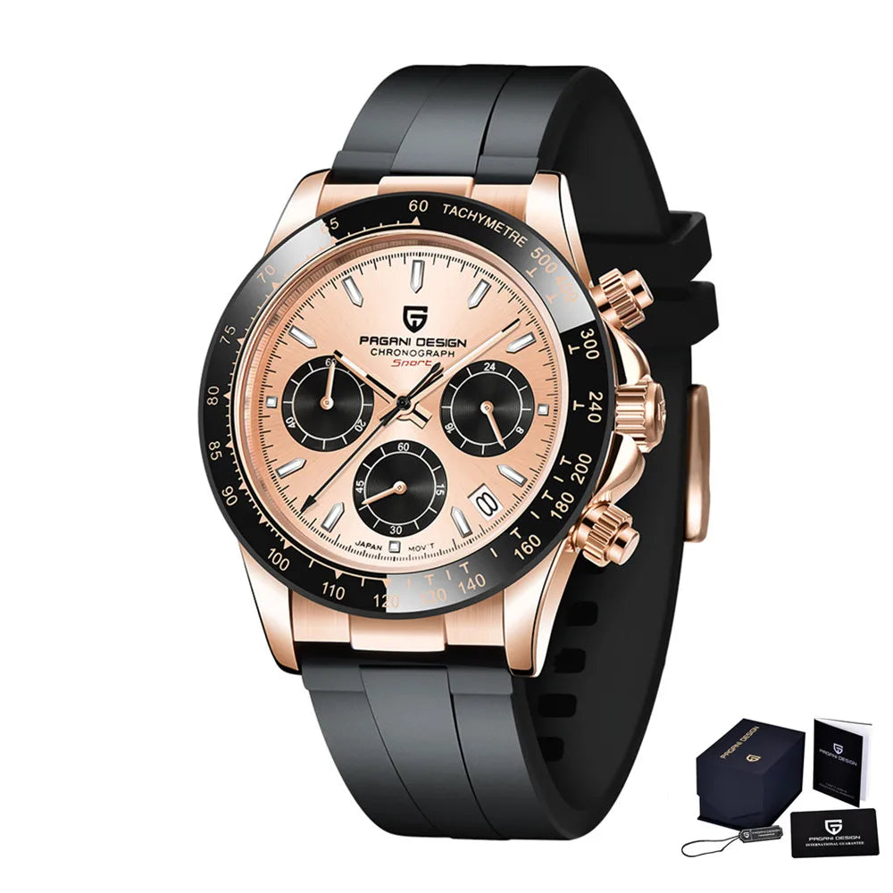 Pagani Design PD-1664 Chronograph – Luxury Quartz VK63 Movement, Sapphire Crystal, 10ATM Waterproof Sport-Casual Watch