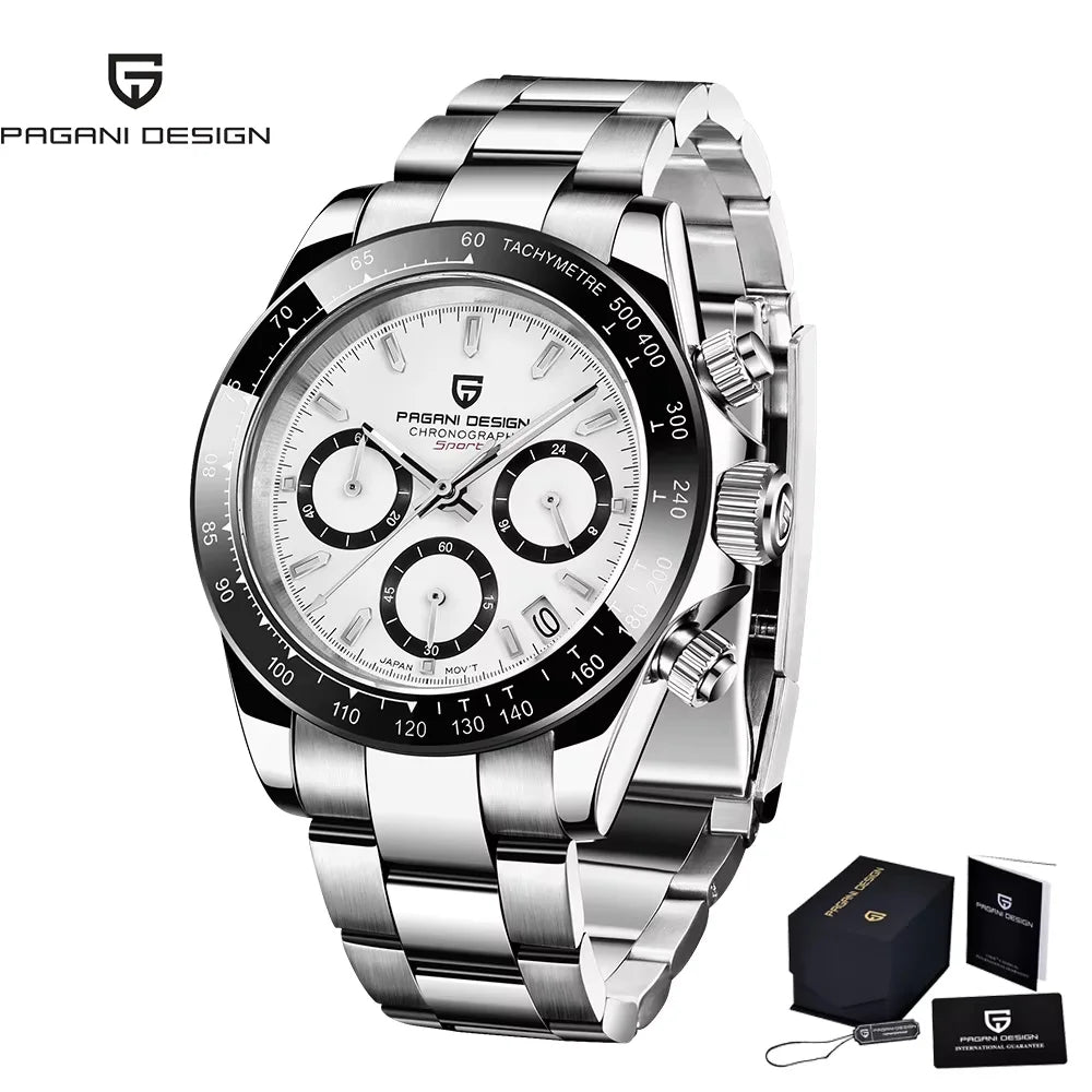 Pagani Design PD-1664 Chronograph – Luxury Quartz VK63 Movement, Sapphire Crystal, 10ATM Waterproof Sport-Casual Watch