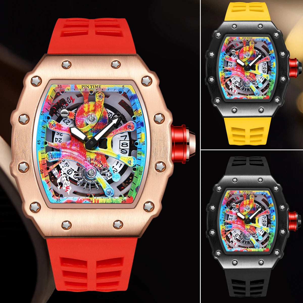 Tonneau Graffiti Quartz Watch 68-01