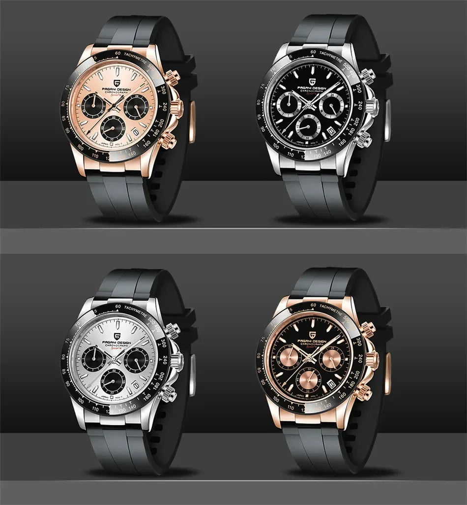Pagani Design PD-1664 Chronograph – Luxury Quartz VK63 Movement, Sapphire Crystal, 10ATM Waterproof Sport-Casual Watch