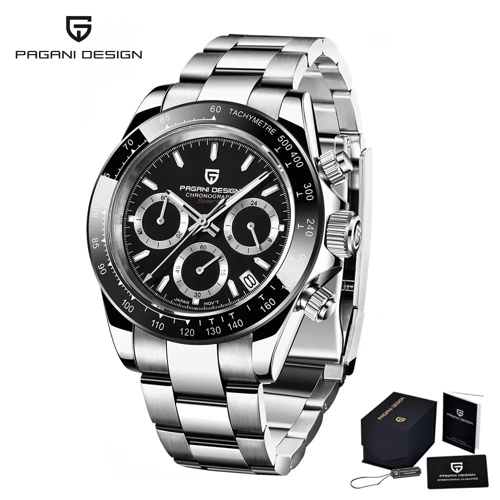 Pagani Design PD-1664 Chronograph – Luxury Quartz VK63 Movement, Sapphire Crystal, 10ATM Waterproof Sport-Casual Watch