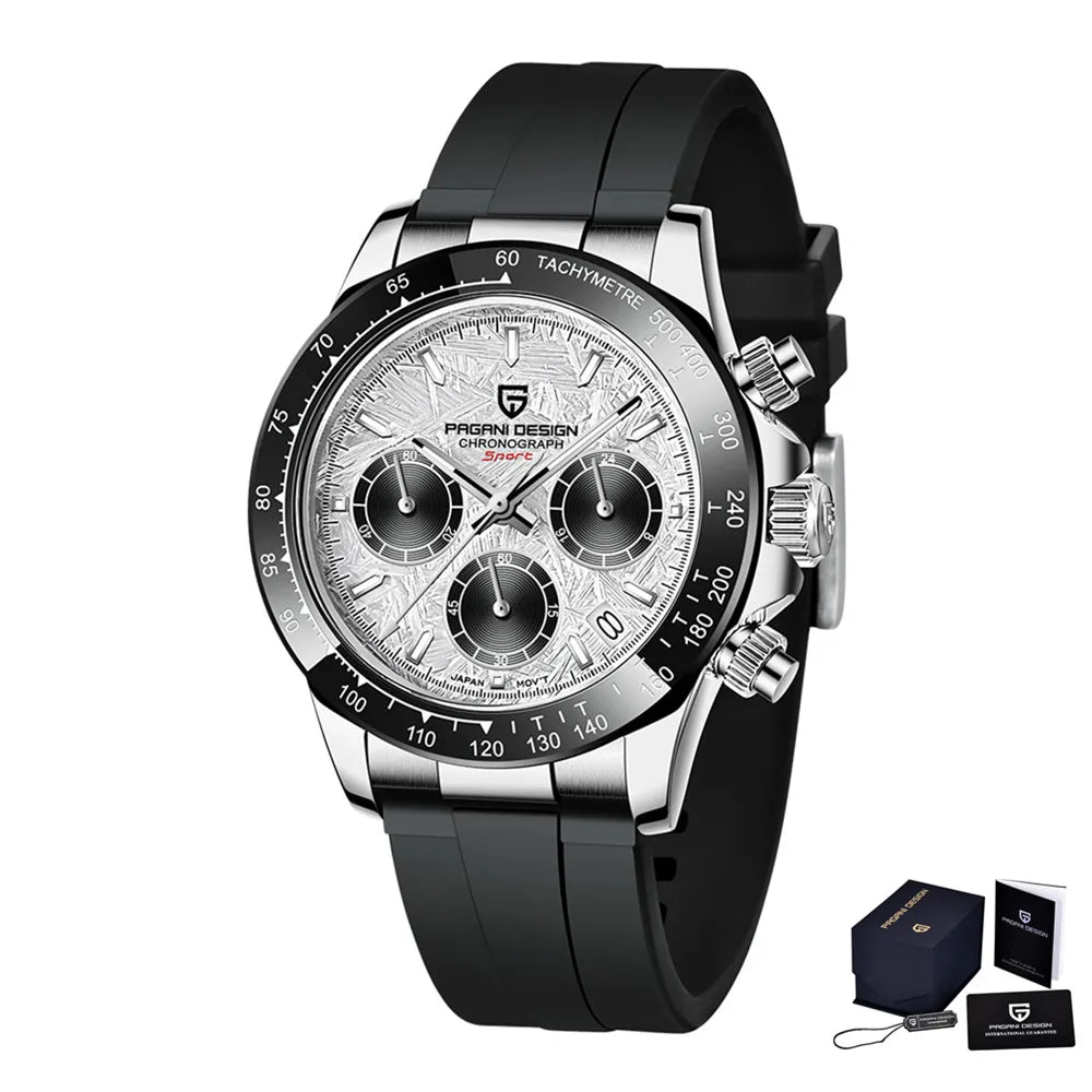 Pagani Design PD-1664 Chronograph – Luxury Quartz VK63 Movement, Sapphire Crystal, 10ATM Waterproof Sport-Casual Watch